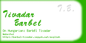 tivadar barbel business card